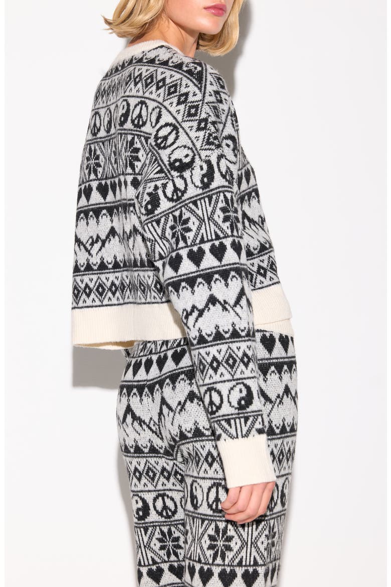 Fair Isle Diamond Crewneck Sweater, Alternate, color, WINTER WHITE
