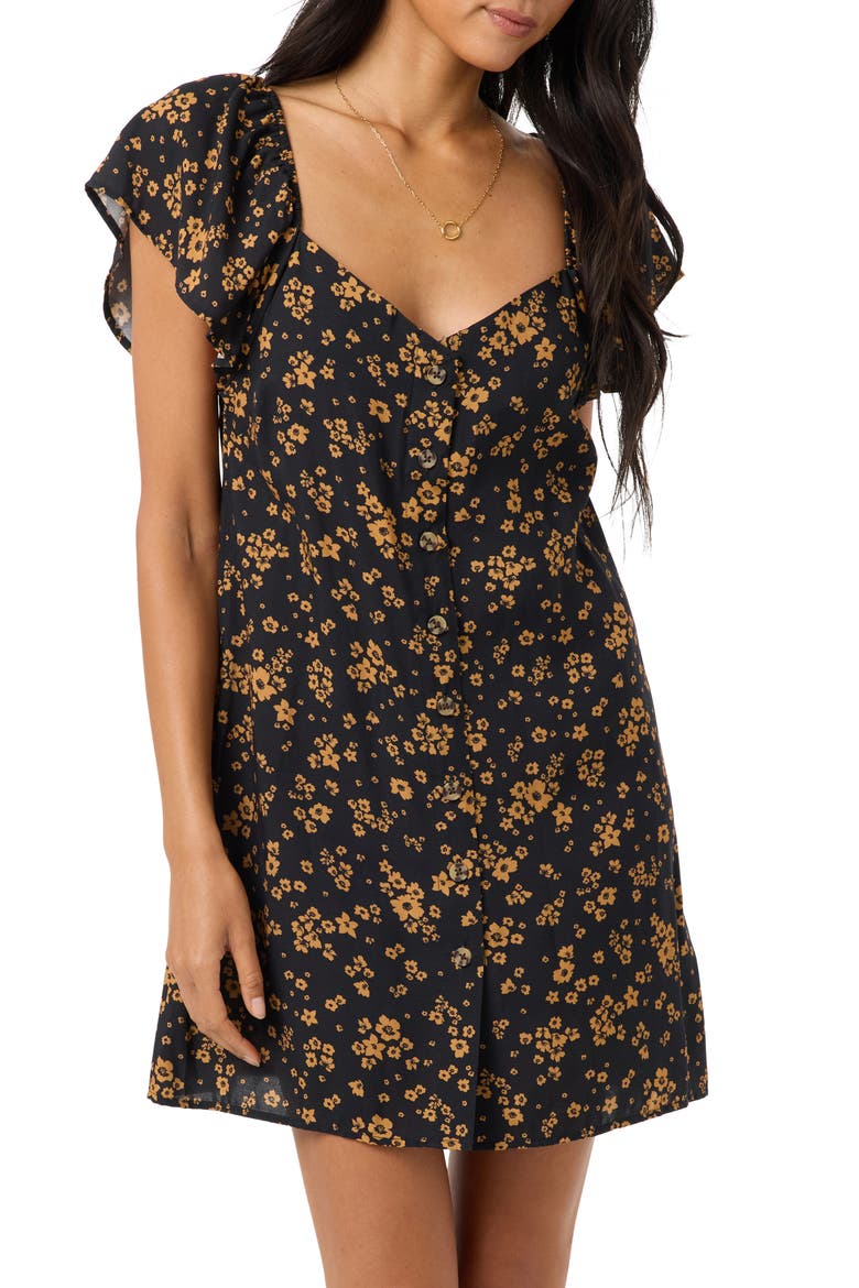 Adalyn Maya Flora Minidress, Alternate, color, BLACK