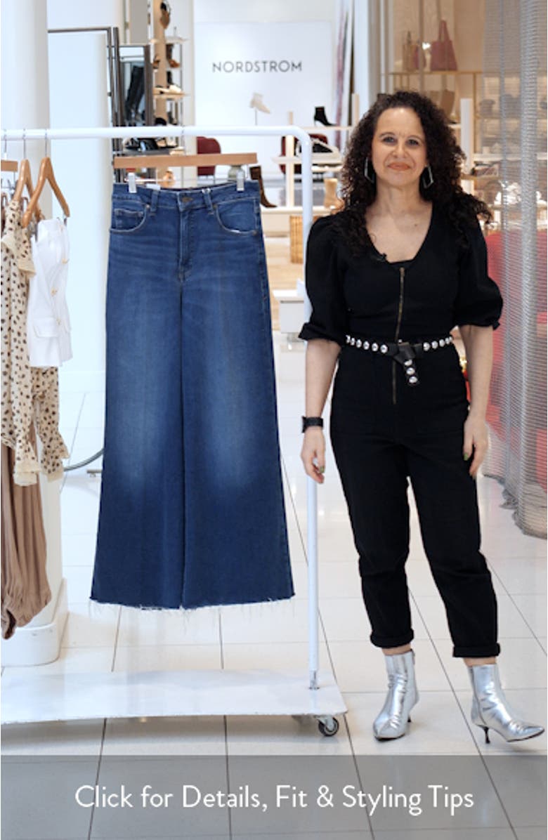 Soft-Tech Good Waist Frayed High Waist Wide Leg Palazzo Jeans, sales video thumbnail
