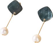 LIKHA Mother-of-Pearl Diamond & Pearl Drop Earrings