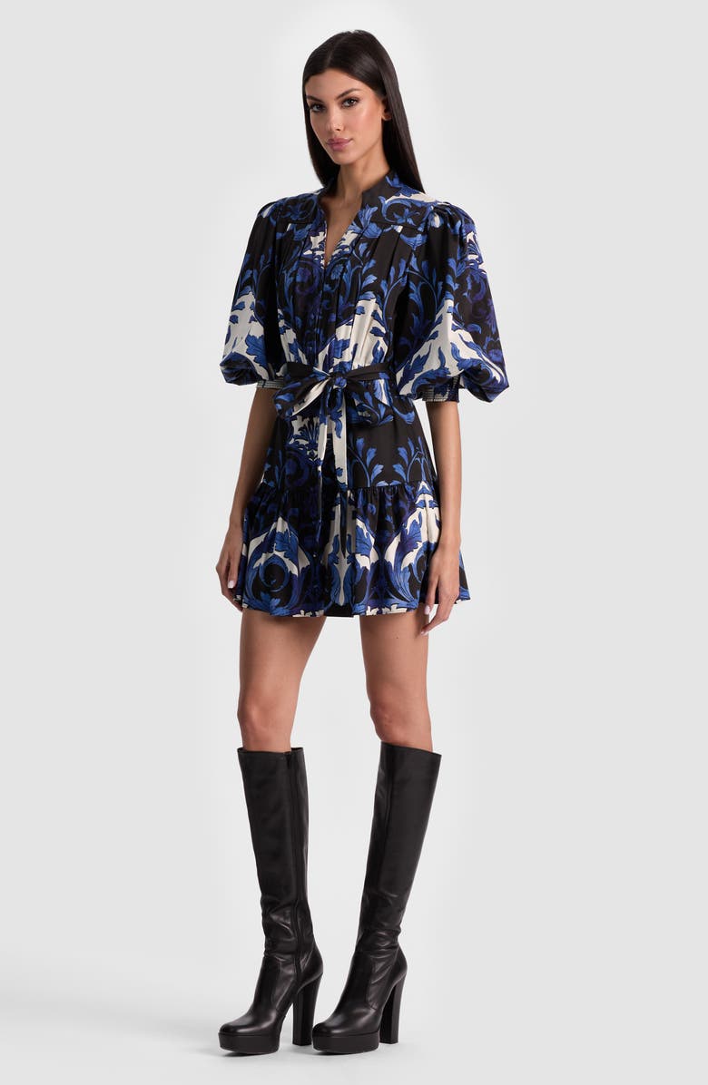 Alice + Olivia Cora Floral Mini Shirtdress, Alternate, color,