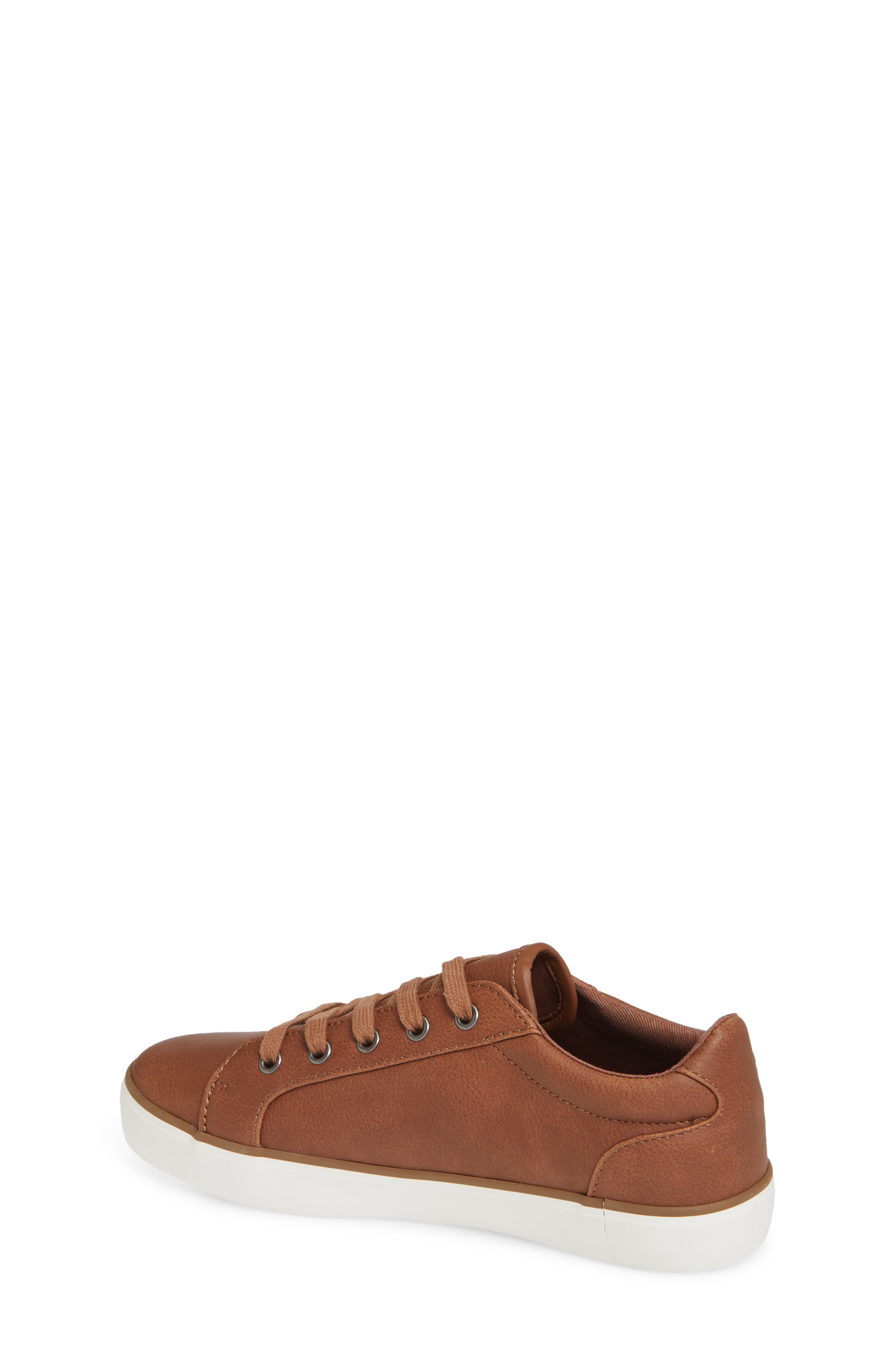 Lace Up Sneaker, Alternate, color, COGNAC FAUX LEATHER