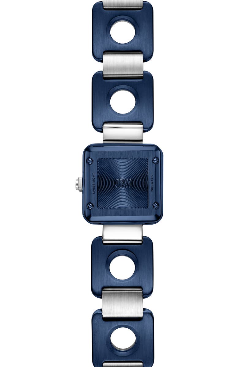 JBW Chasm Bracelet Watch, 22mm, Alternate, color, Ip Blue/Stainless Steel/Silver