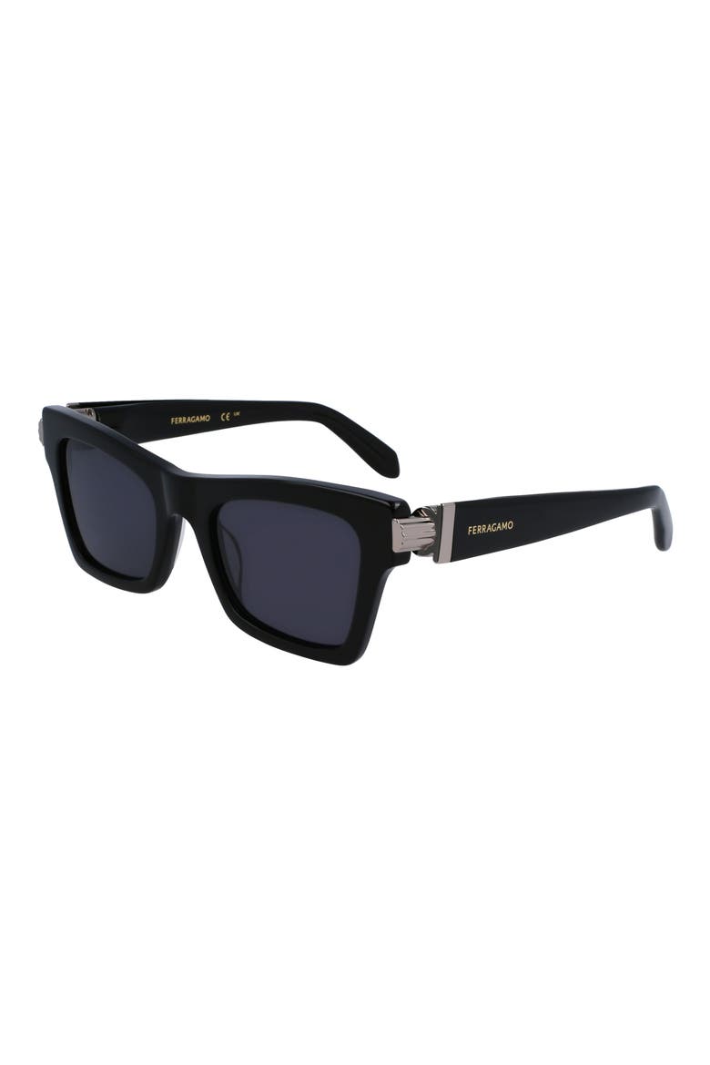 Prisma 52mm Rectangular Sunglasses, Alternate, color, BLACK