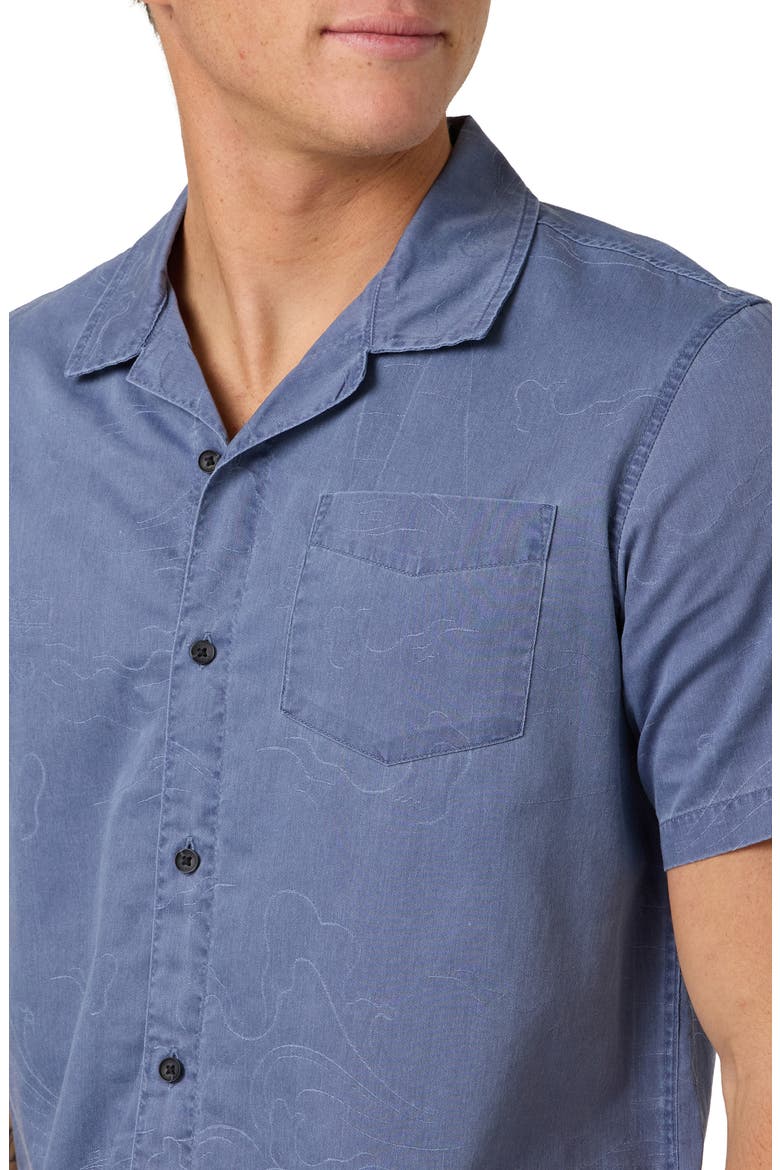 OG Sails Jacquard Cotton Twill Camp Shirt, Alternate, color, NIGHTSHADOW BLUE