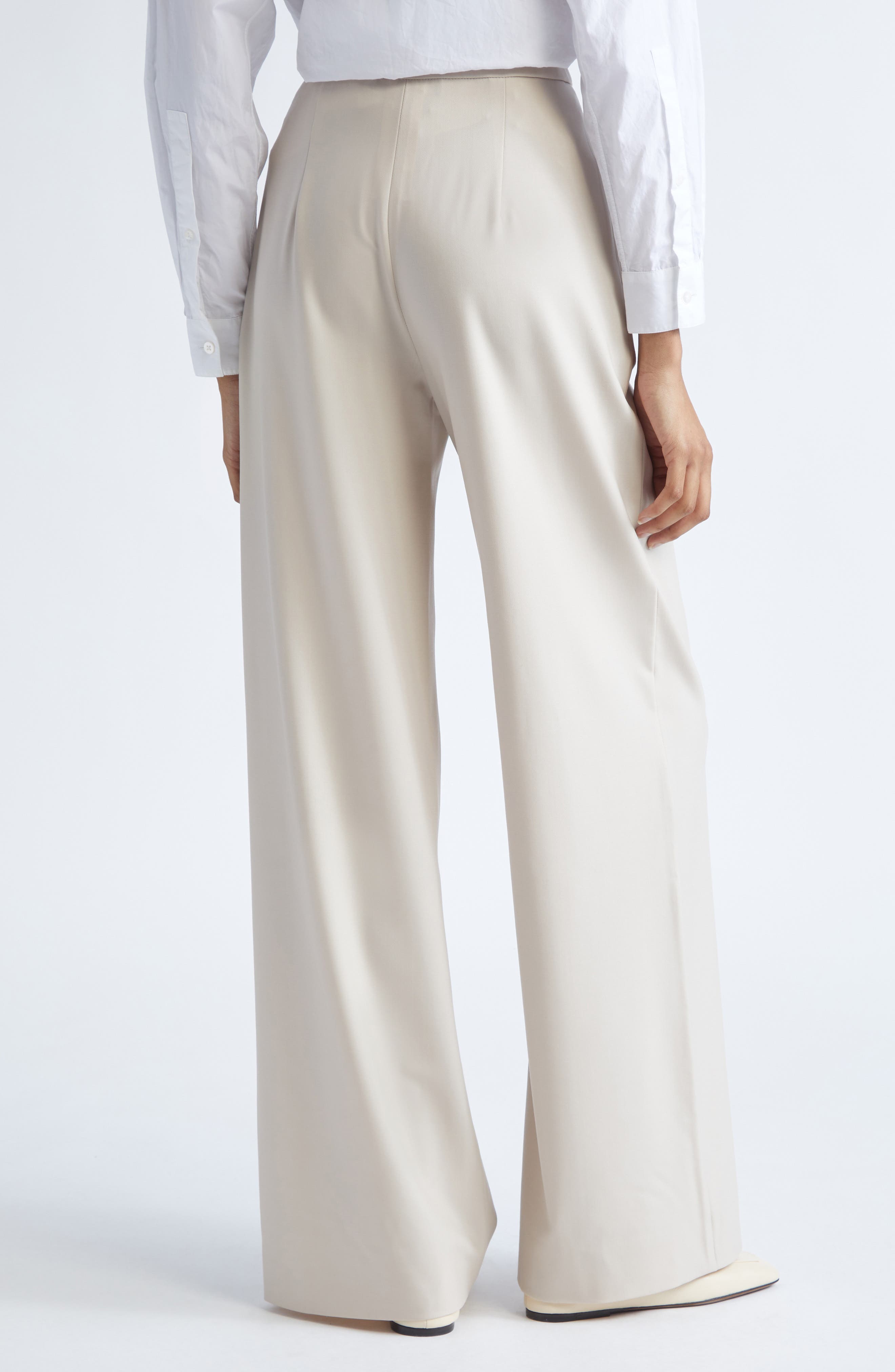 Denaro Wool Stretch Twill Wide Leg Pants - image 2