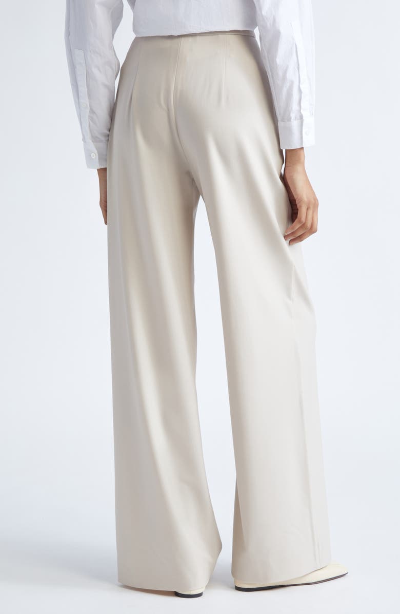 Max Mara Studio Denaro Wool Stretch Twill Wide Leg Pants, Alternate, color, Beige