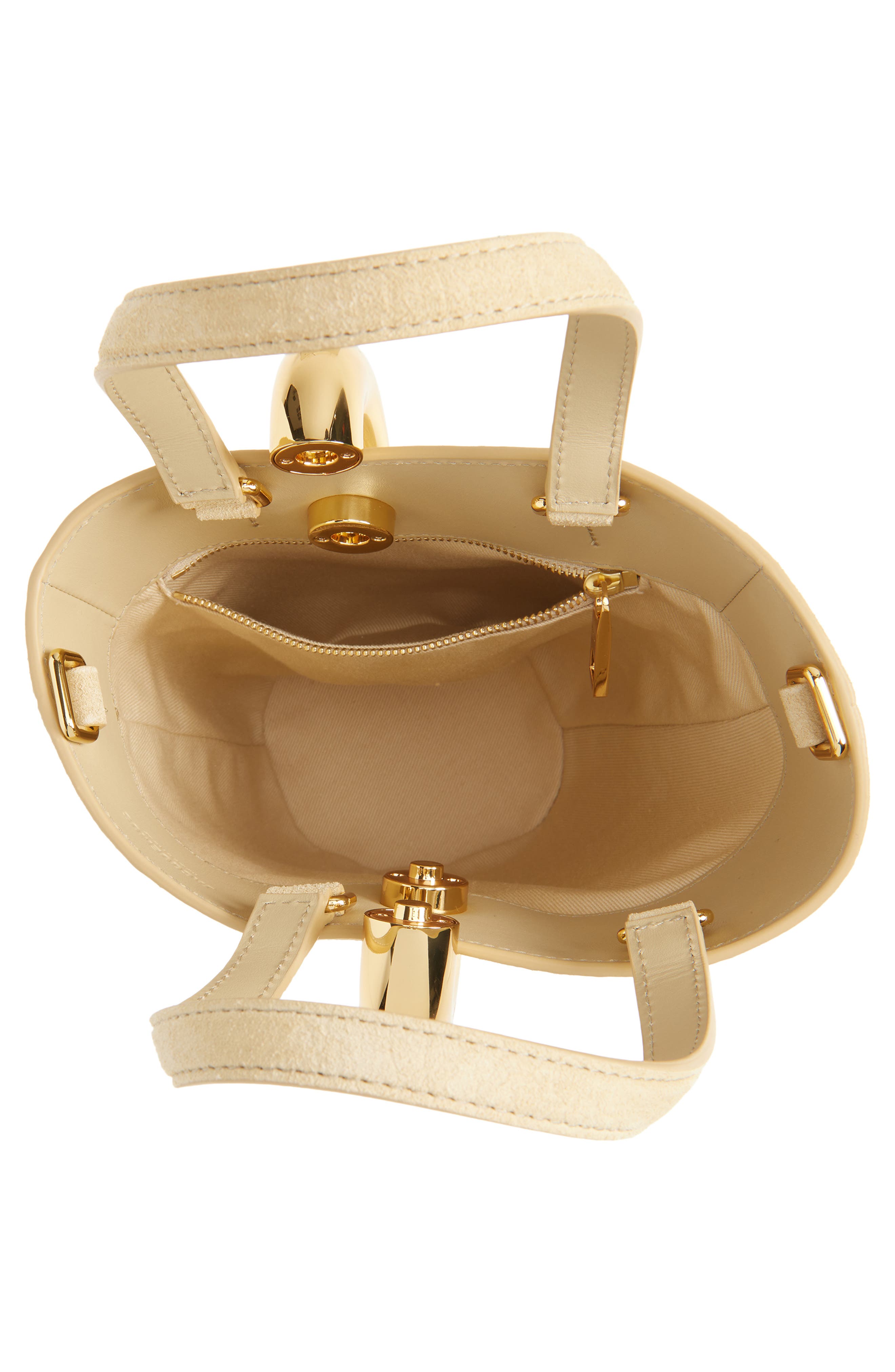 Jacquemus Le Petit Bambola Suede Handbag, Alternate, color, Beige 150