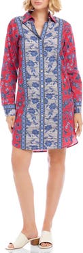 Karen Kane Floral Print Long Sleeve Shirtdress