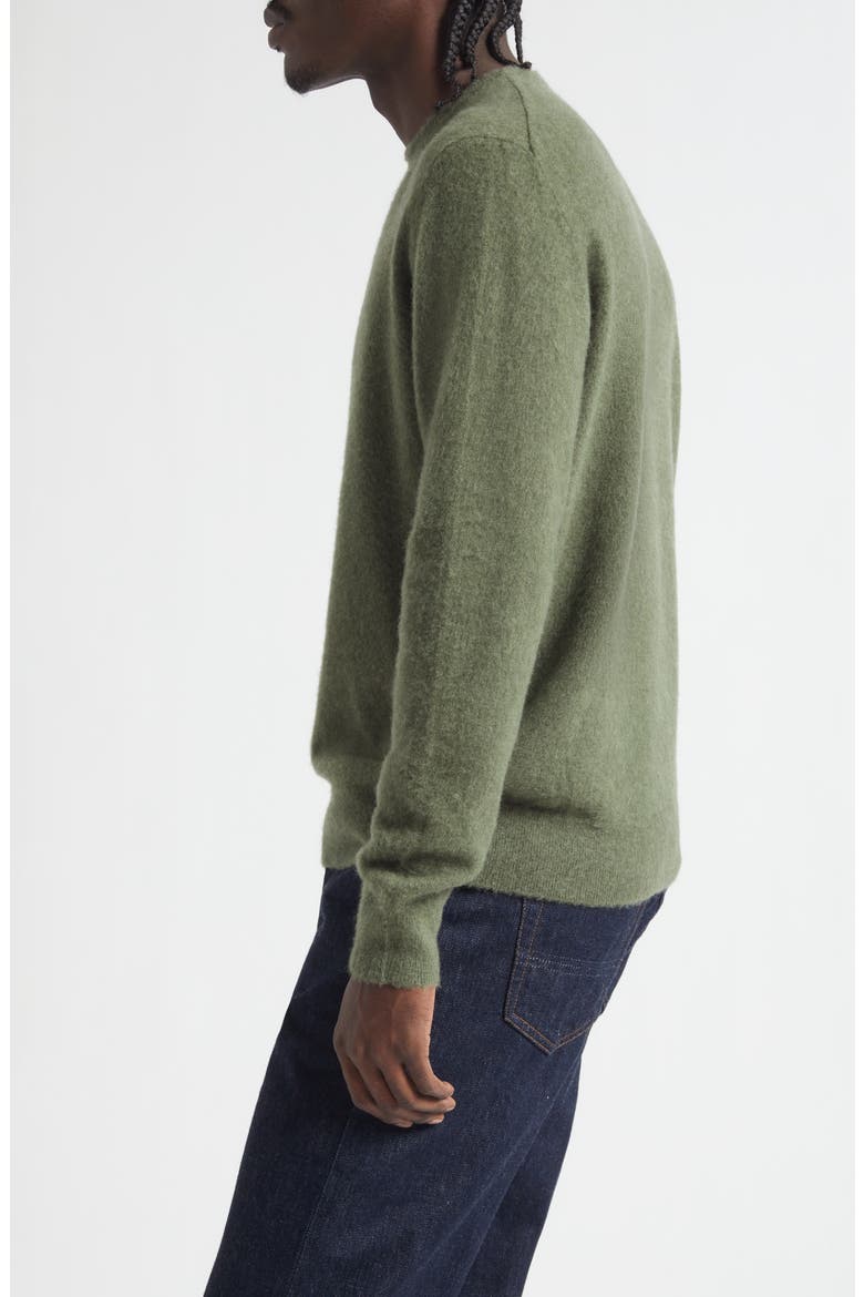 Men's Crewneck Cashmere Sweater, Alternate, color, MILITARE