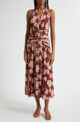 Mae Bouquet Floral Print Halter Dress