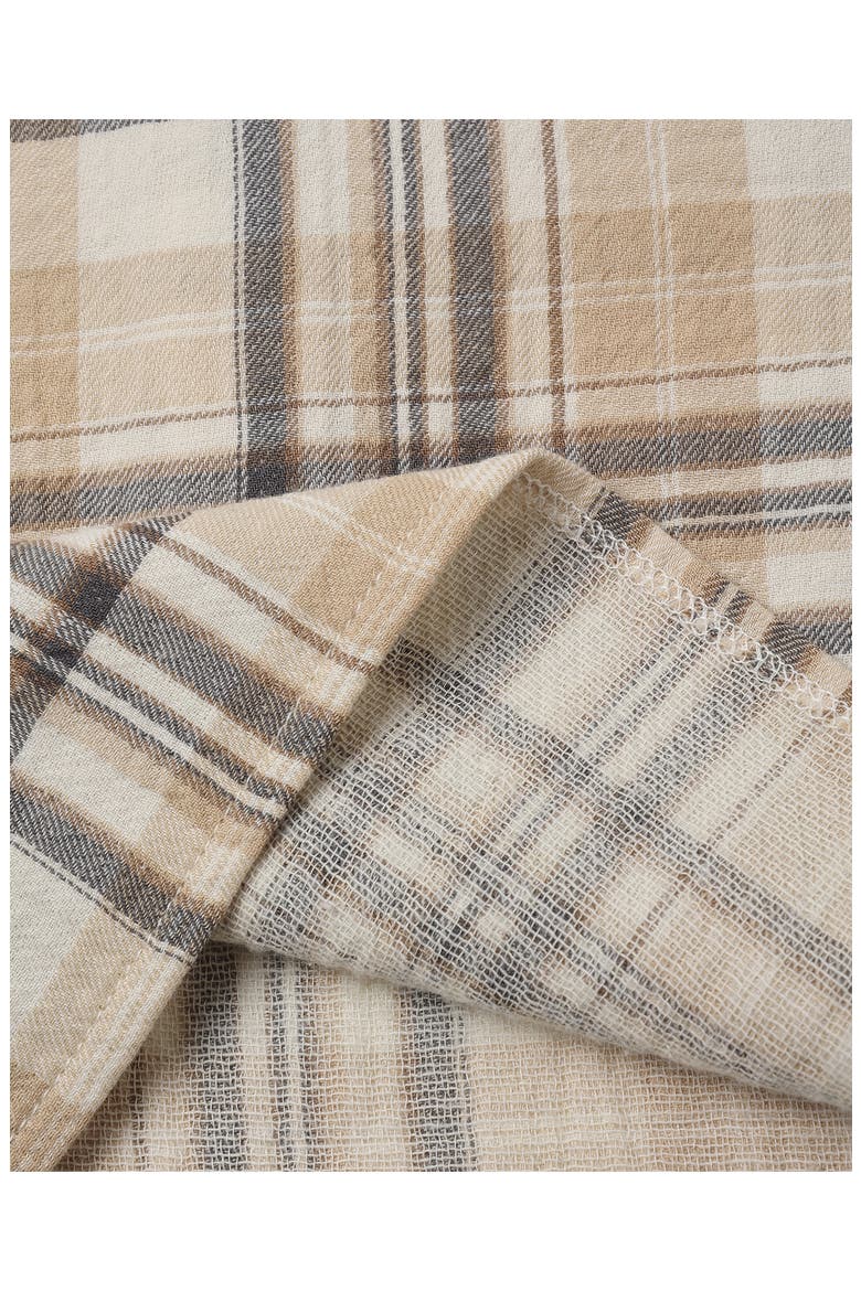 Kids' Rory Plaid Organic Cotton Shirt, Alternate, color, LATTE