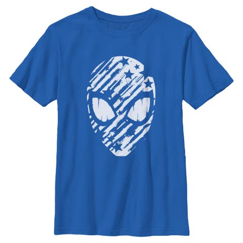 Boy's Marvel Spider-Man Stars and Stripes Mask  Graphic T-Shirt