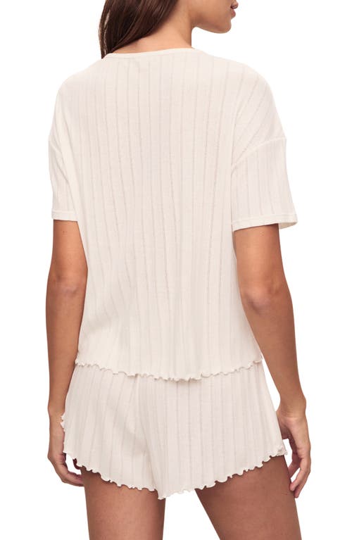 Shop Eberjey Pointelle Rib Pajama Top In Ivory