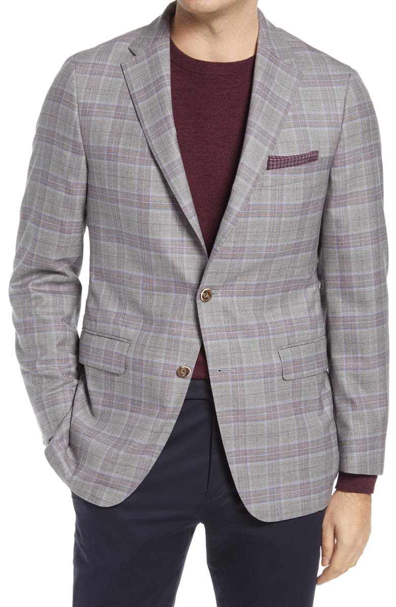 Hickey Freeman Hickory Freeman Classic Fit Windowpane Wool Sport Coat, Main, color, 