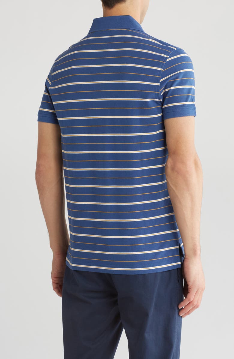Brooks Brothers Stripe Short Sleeve Cotton Polo, Alternate, color, Blue Multi