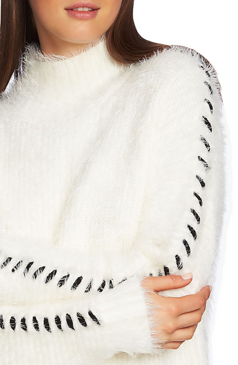 1.STATE Eyelash Fringe Mock Neck Sweater, Alternate, color, 