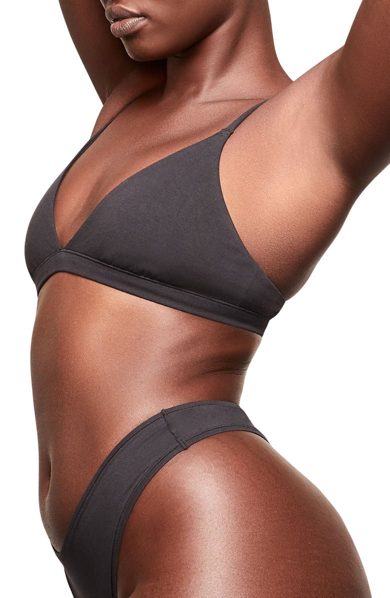 SKIMS Stretch Cotton Rib Triangle Bralette, Alternate, color, 