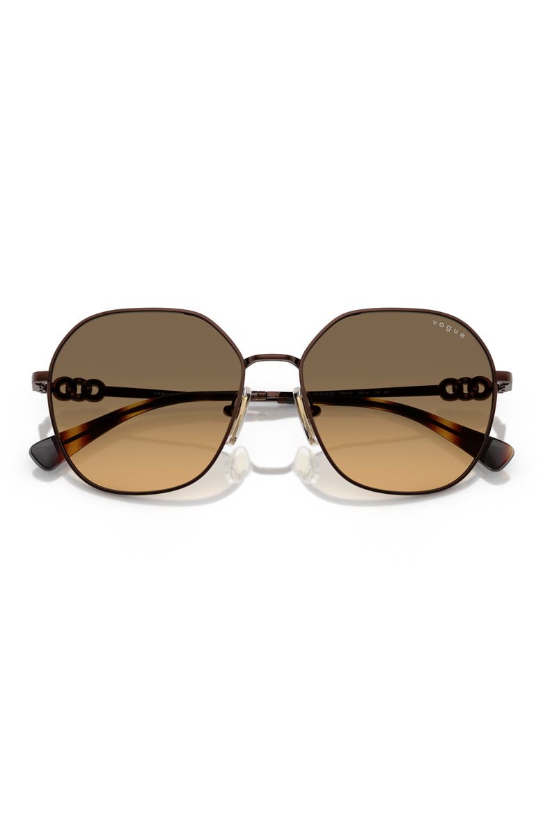 55mm Gradient Irregular Sunglasses, Alternate, color, COPPER