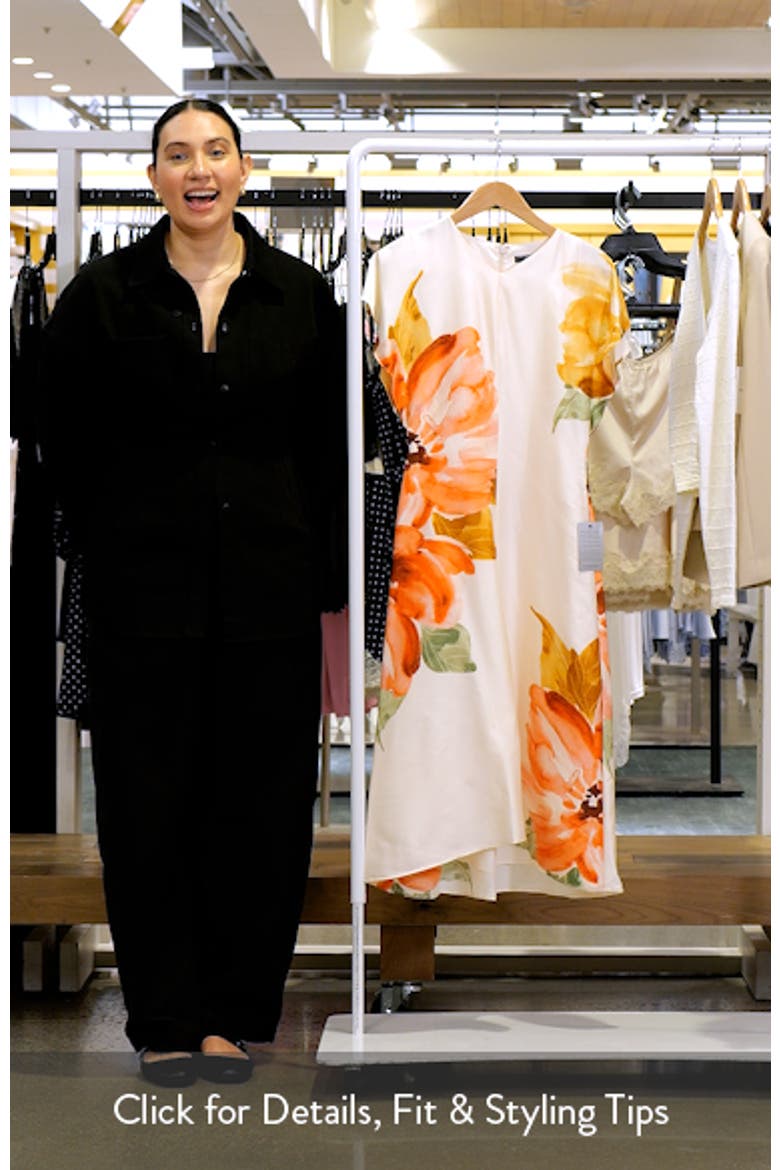 Floral Print Flutter Sleeve Midi Dress video