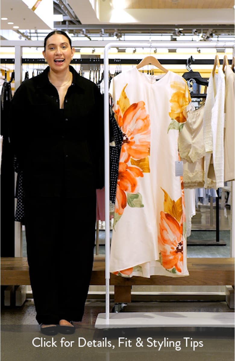 Floral Print Flutter Sleeve Midi Dress, sales video thumbnail