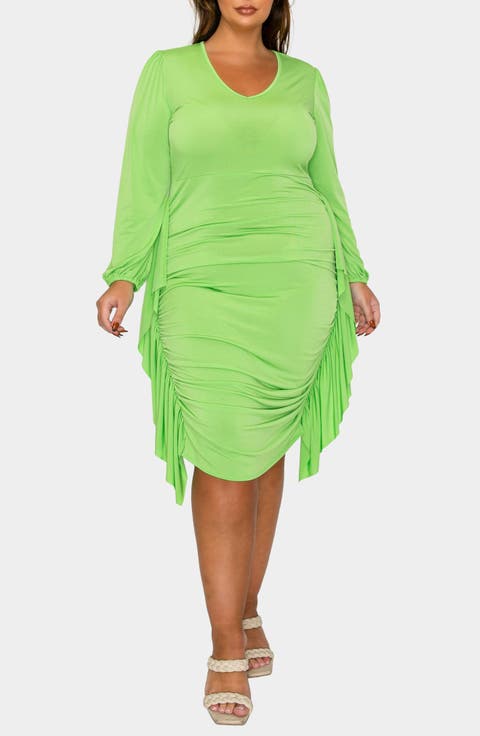 Nova Ruched Bodycon Dress (Plus)