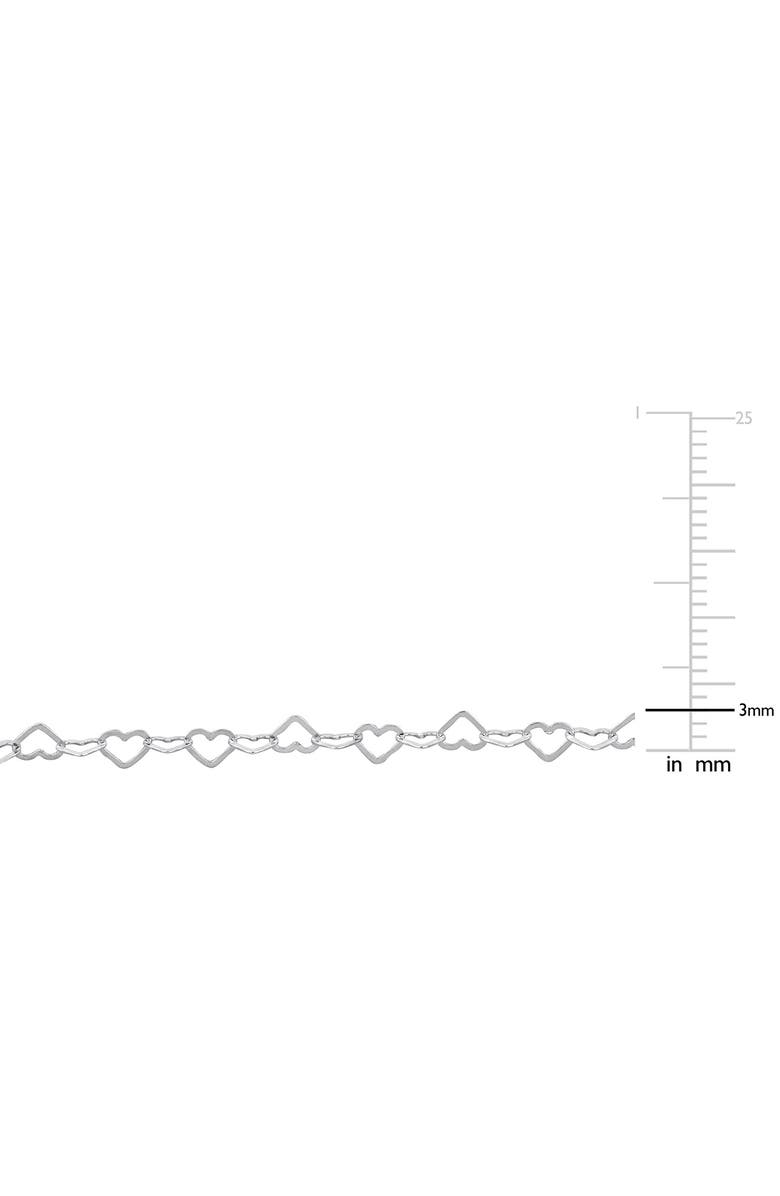 DELMAR Sterling Silver Heart Link Necklace, Alternate, color, Silver