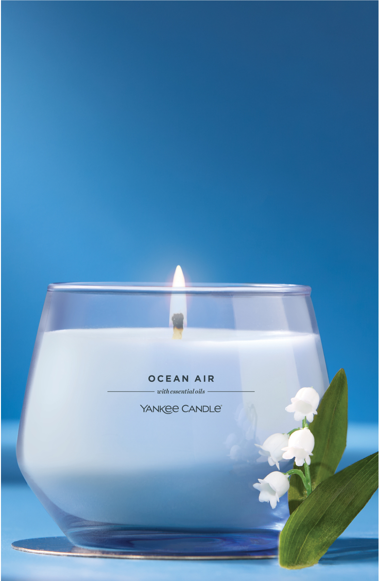 YANKEE CANDLE Ocean Air Studio Candle with Essential Oils, Set of 2, Alternate, color, Light Blue