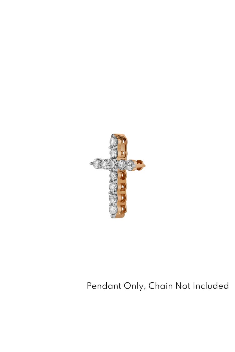 Divine 10K Gold Cross Diamond Pendant - 0.25 Ctw, Alternate, color, 10K Rose Gold