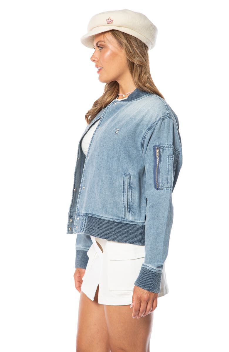 Juicy Couture Denim Bomber Jacket, Alternate, color,