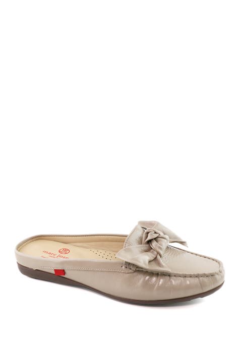 Diane St Slip On Leather Bow Mule