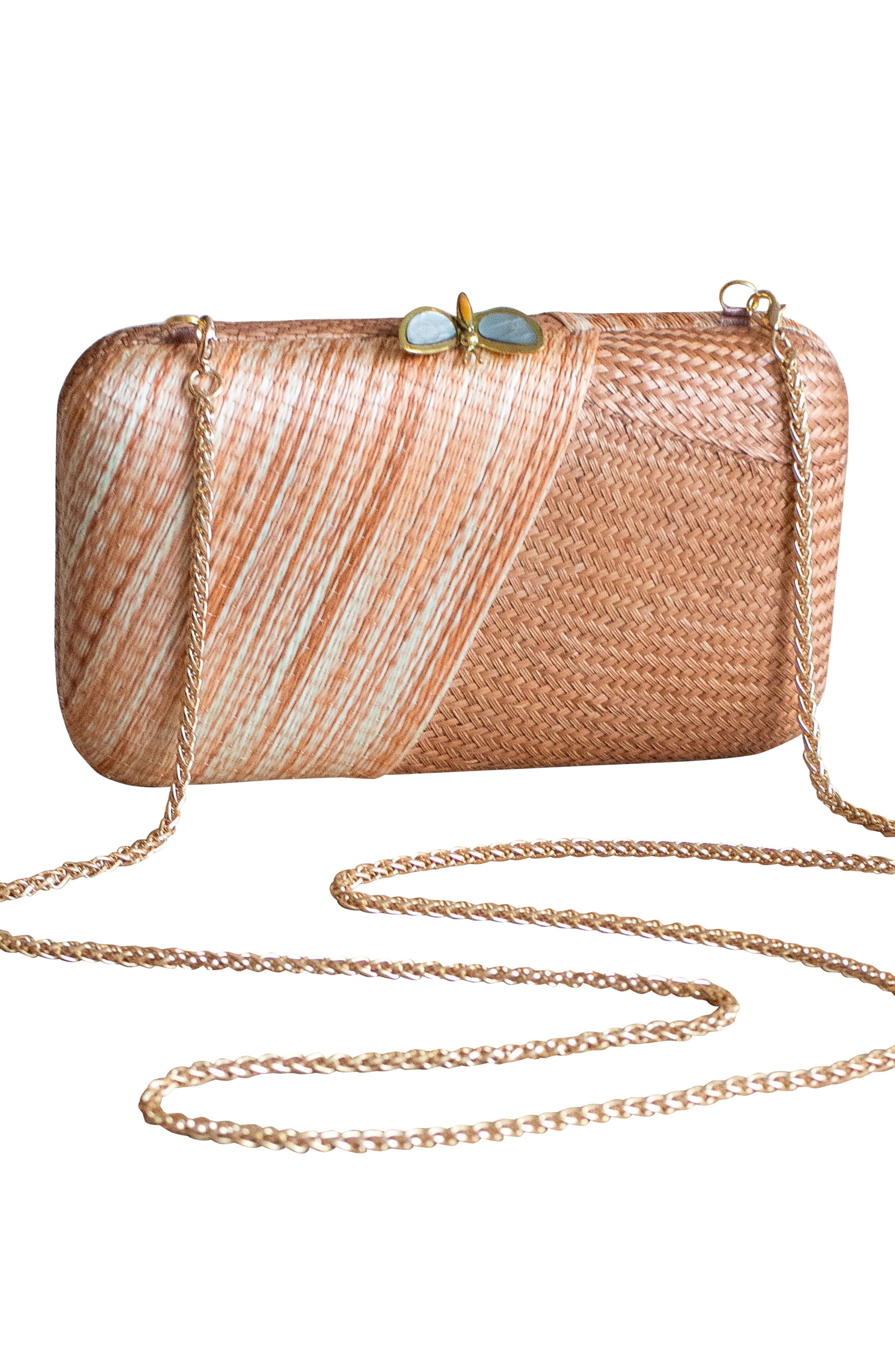Two-Weave Clutch, Alternate, color, CORAL