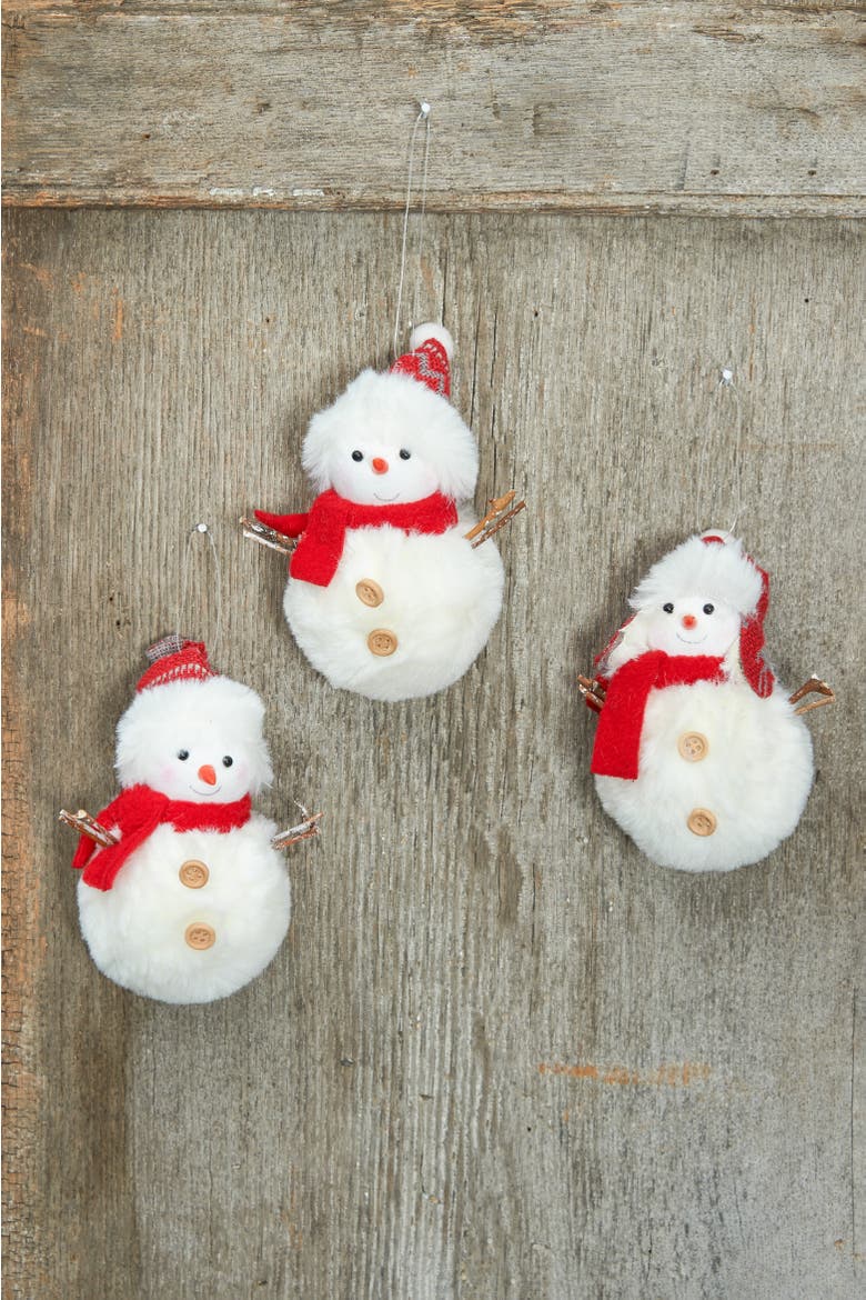 Snowman Friends Ornaments, A/3, Alternate, color, White