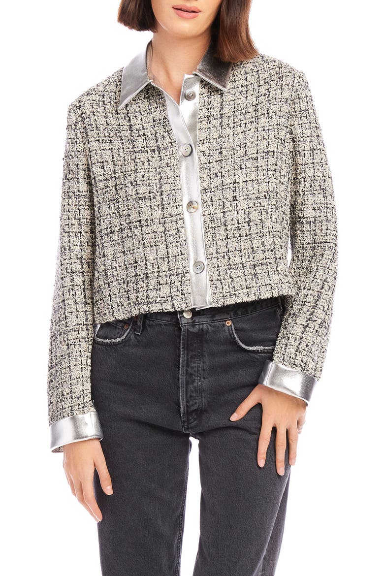 Cher Metallic Tweed Jacket, Main, color, BLACK W/ METALLIC