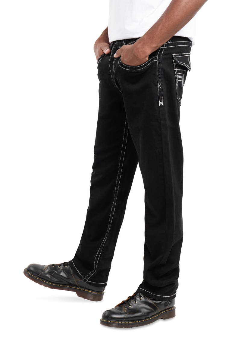 Saddle Stitch Straight Leg Jeans, Alternate, color, BLACK