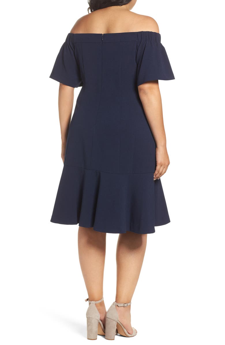 Vince Camuto Crepe Off the Shoulder Dress, Alternate, color,