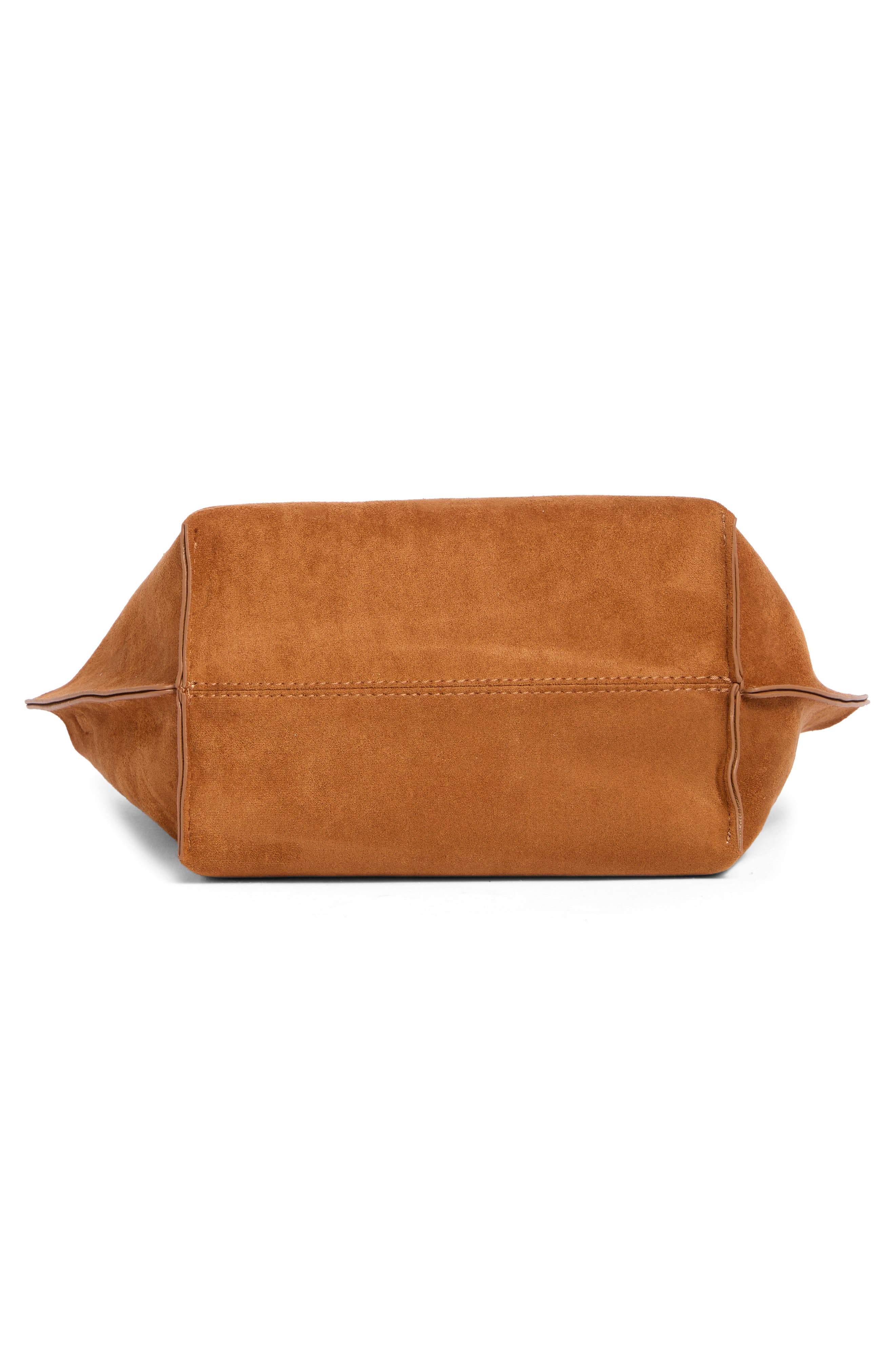 Galen Faux Suede Crossbody Bag, Alternate, color, COGNAC