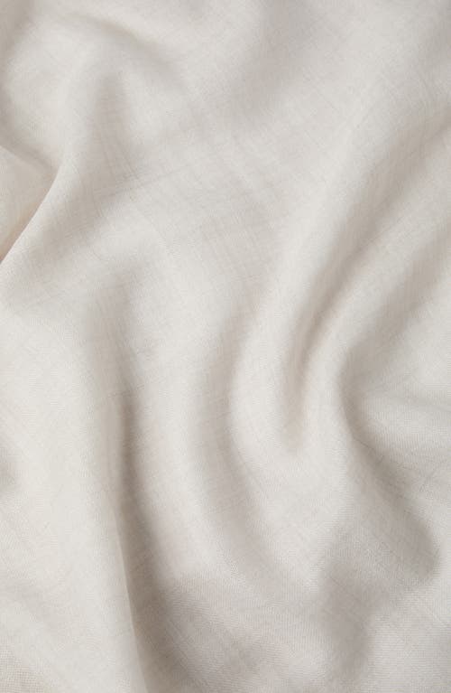 Brunello Cucinelli Fringed Cashmere-silk Scarf In Pearl Grey