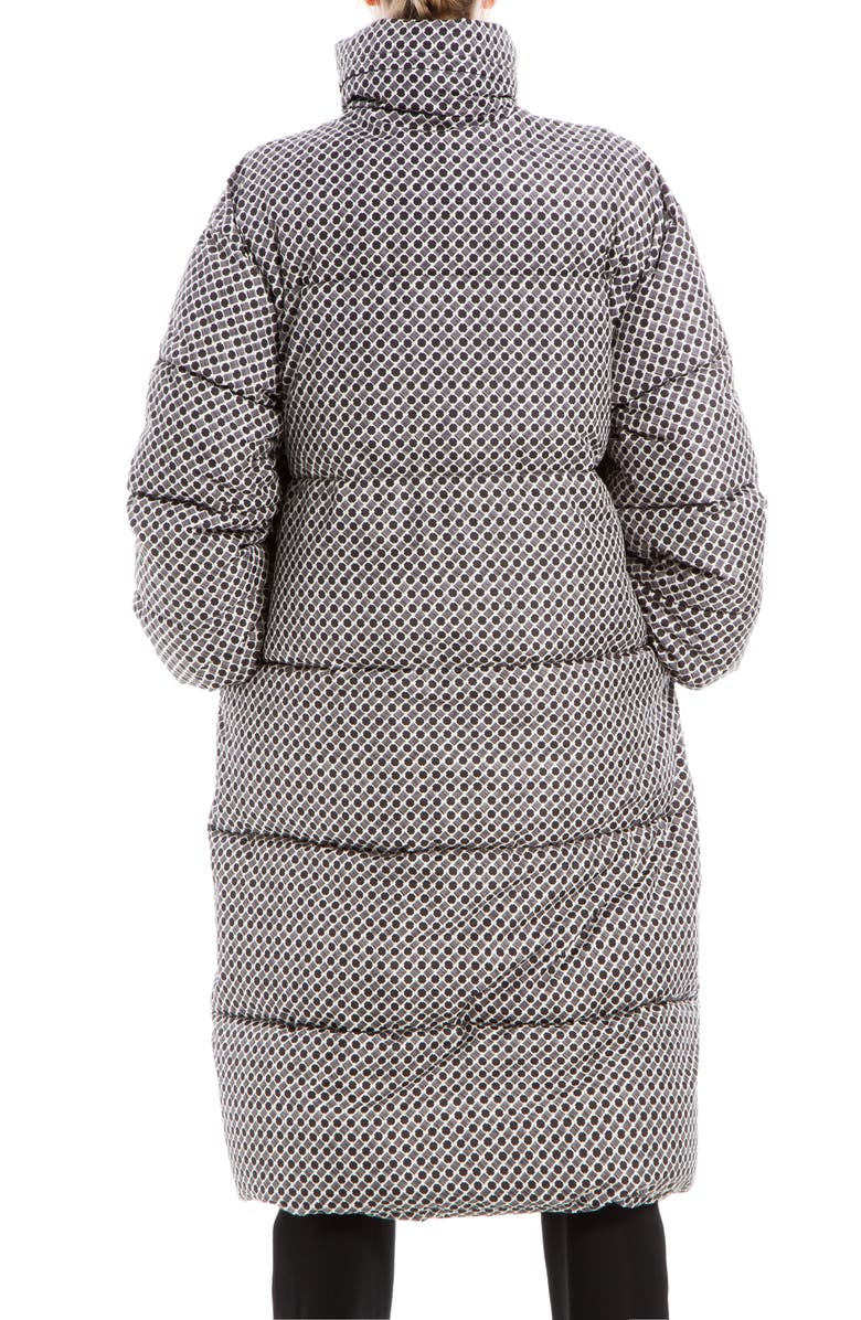 MAX STUDIO Midi Puffer Jacket, Alternate, color, Black/ Cream Wicker Diamonds