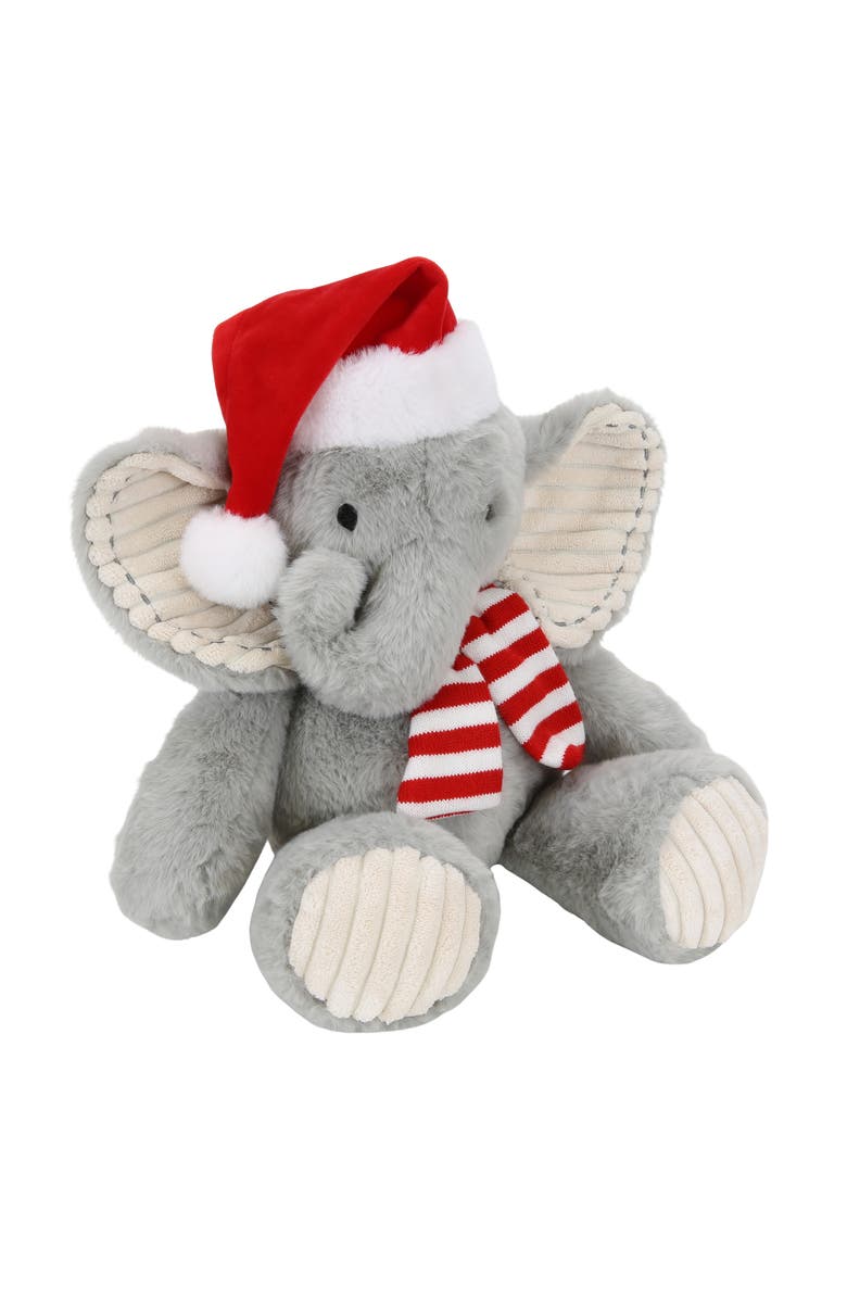 Lambs & Ivy Jett Elephant Holiday/Christmas Plush Stuffed Animal Toy, Alternate, color, Gray