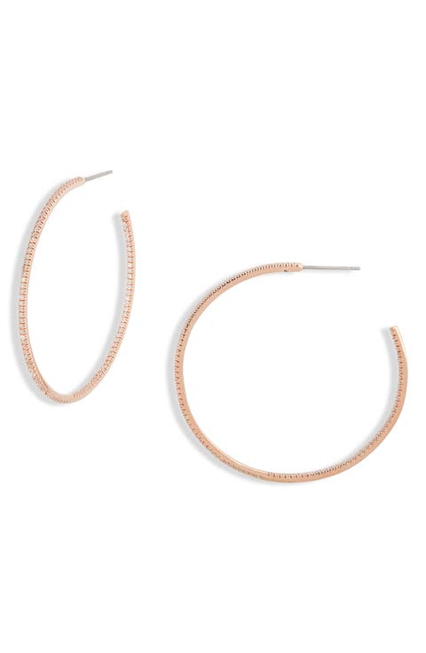 Pavé Cubic Zirconia Hoop Earrings