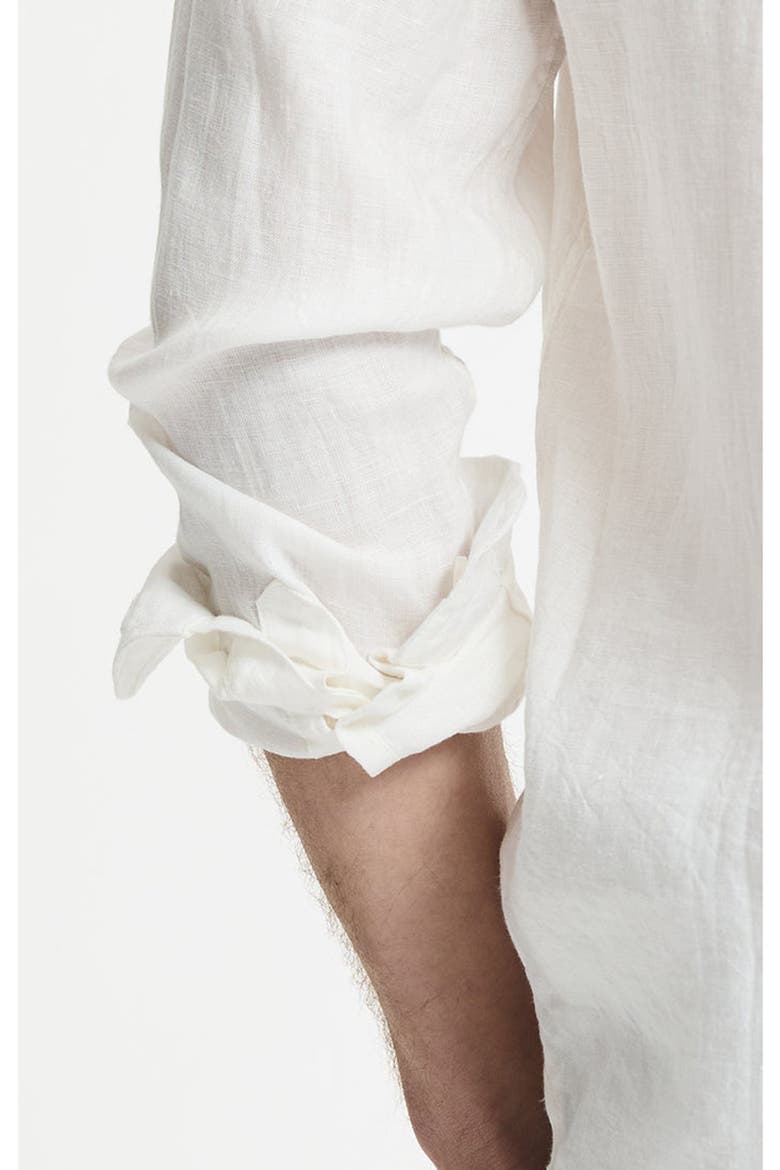Linen Button-Down Shirt, Alternate, color, White