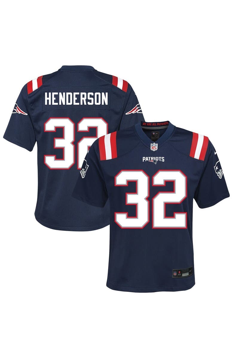 Nike Youth Nike TreVeyon Henderson Navy New England Patriots Team Game Jersey, Main, color, Navy