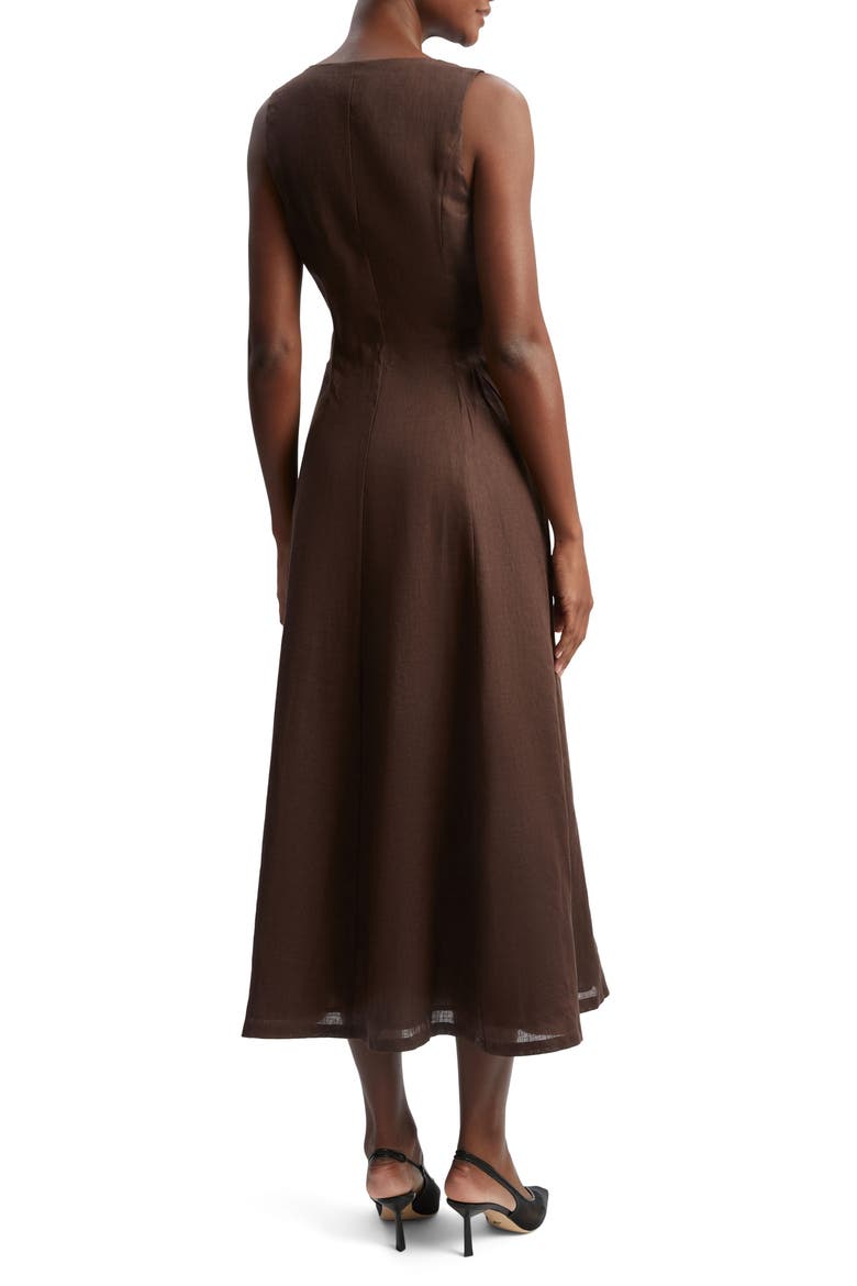 Cordelia Linen & Cotton Sleeveless Dress, Alternate, color, CHOCOLATE
