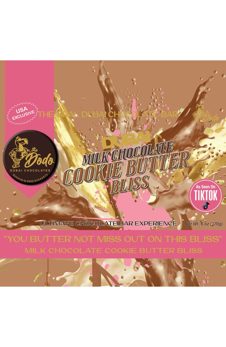 The Dodo Chocolates Viral Dubai Style Chocolate Bar, Alternate, color, Milk Chocolate Cookie Butter