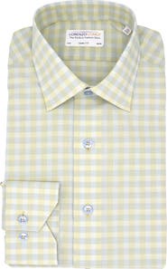 Lorenzo Uomo Trim Fit Check Stretch Cotton Dress Shirt