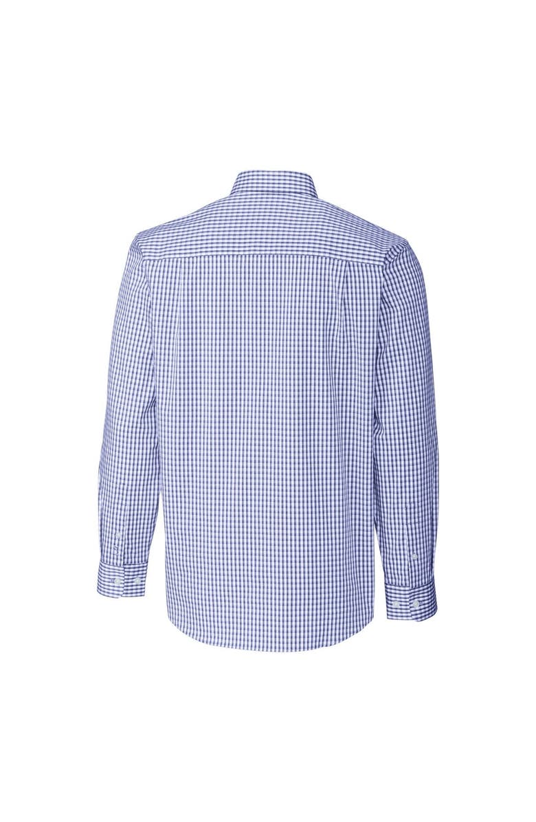 Cutter & Buck Men's Cutter & Buck  Royal Los Angeles Chargers Helmet Easy Care Stretch Gingham Long Sleeve Button-Down Shirt, Alternate, color, 