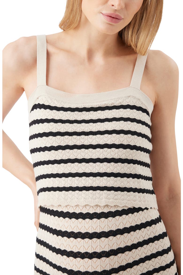 Pointelle Stripe Knit Maternity and Nursing Midi Dress, Alternate, color, Natural / Black