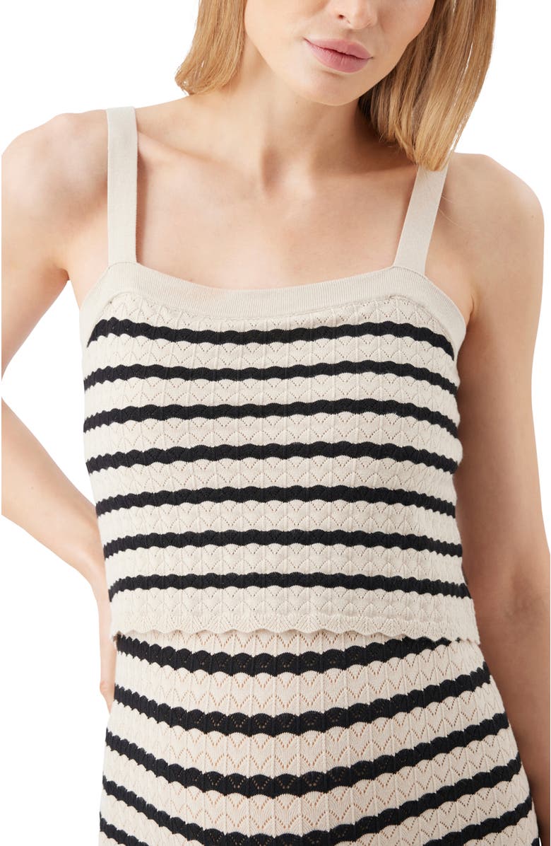 Ripe Maternity Pointelle Stripe Knit Maternity and Nursing Midi Dress, Alternate, color, Natural / Black