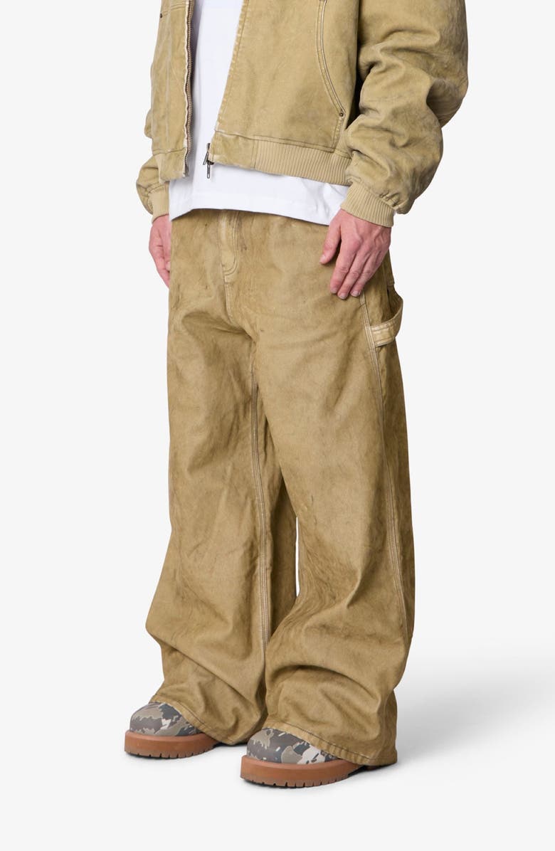 mnml Flocked Oversize Work Pants, Alternate, color, Tan